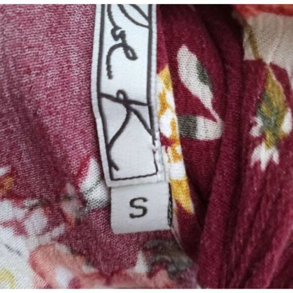 CHLOE K BURGUNDY FLORAL DRESS SZ.S EUC. - Picture 6 of 8